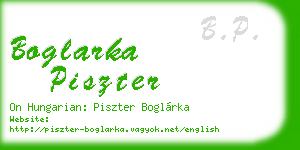 boglarka piszter business card